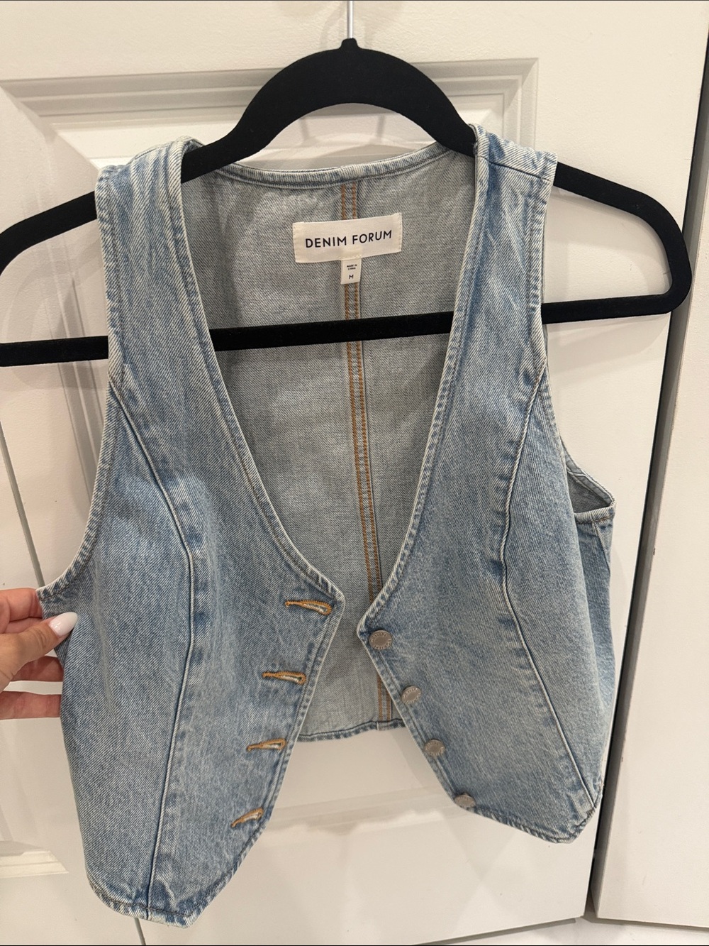 Aritzia Light Blue Denim Button-Front Vest